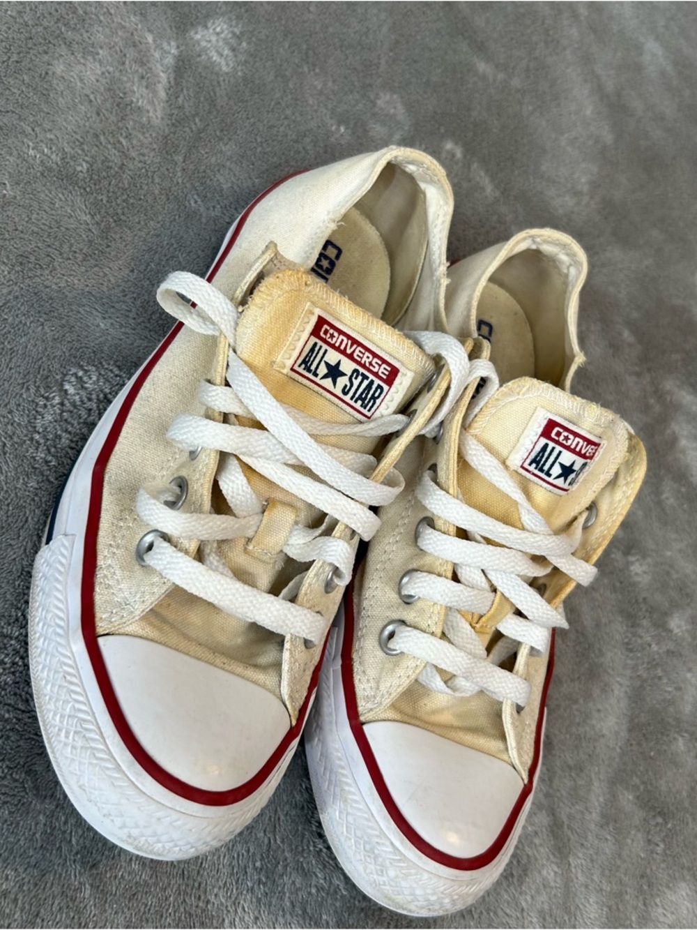 CONVERSE‎ ALL STAR - Cream White Sneakers Shoes Chuck Taylor Low Top Women’s 7.5
